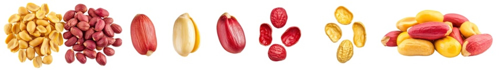 Poster - Clipping path, full depth of field, isolated peanut on white background