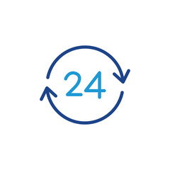 Poster - 24 hours icon, 24 hours sign vector design