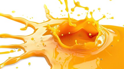 Aufkleber - Puddle of orange juice isolated on white background clipping path