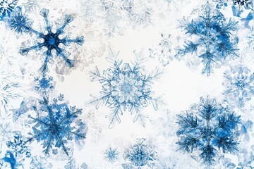 Leinwandbilder - The artwork showcases an arrangement of abstract snowflakes and lines, illustrating the intricate patterns of winter's chill and elegance. Generative AI