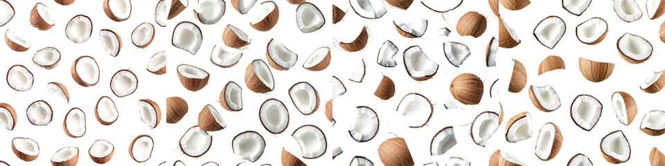 Aufkleber - SEAMLESS, PATTERN, coconut curls on a white background
