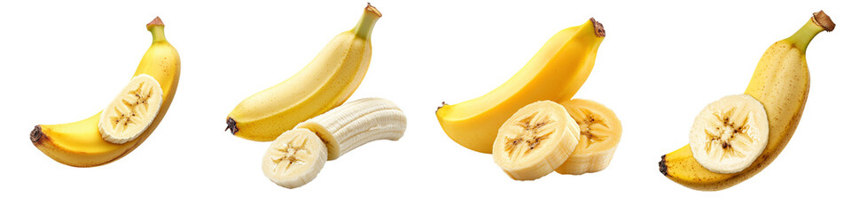 Poster - Detailed, full-depth of field image of banana slice on white background