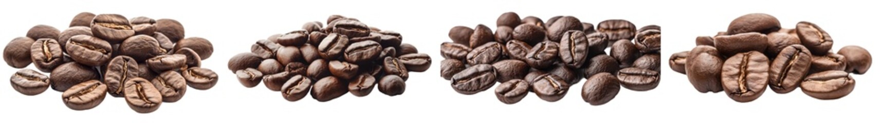 Poster - Isolated white coffee bean with a clipping path and full depth of field