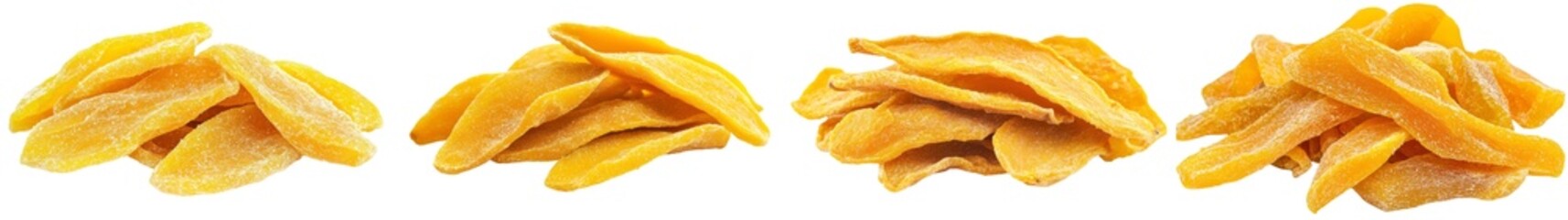 Poster - This is a close-up of a dried mango, isolated on a white background, with full depth of field