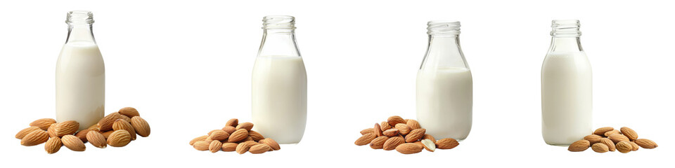 Poster - An almond milk bottle, isolated on a white background, in full focus