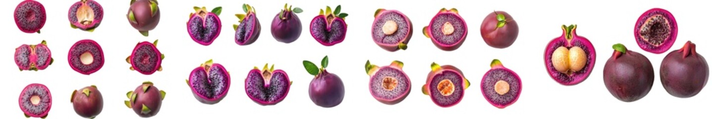 Poster - Isolated mangosteen on white background, full depth of field
