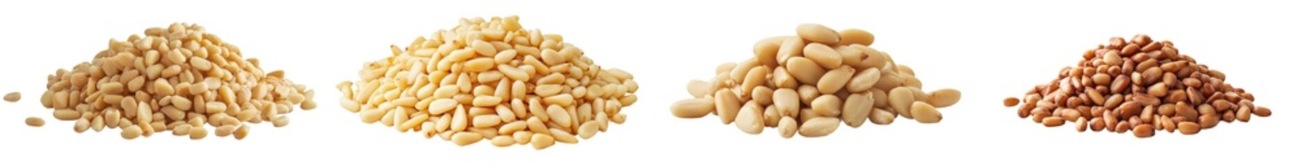 Poster - Isolated pine nut on white background with depth of field