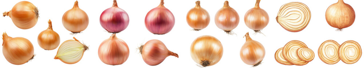 Poster - Onion isolated on white background, depth of field is full