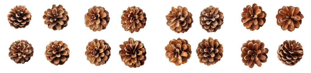 Poster - Cedar pine cone isolated on white background, depth of field full