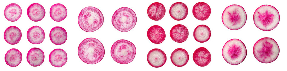 Poster - Isolated radish slice with full depth of field on a white background