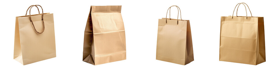 Poster - Isolated brown paper bag on white background