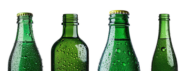 Poster - Bottle of cold beer with a white background, isolated on glass