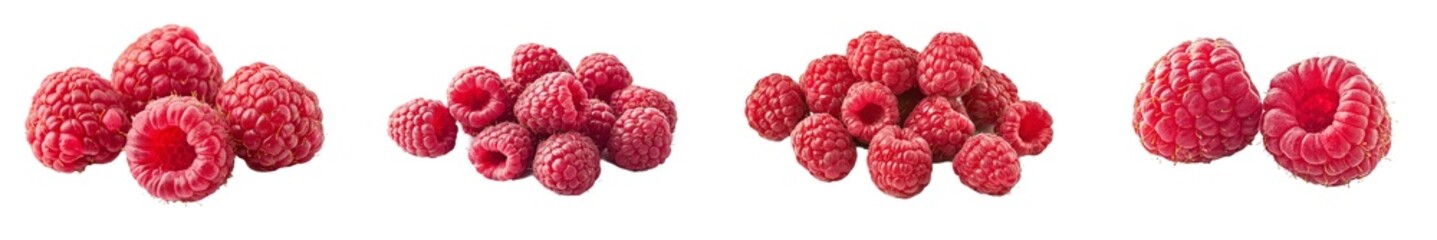 Poster - Isolated raspberry on white background, depth of field is full