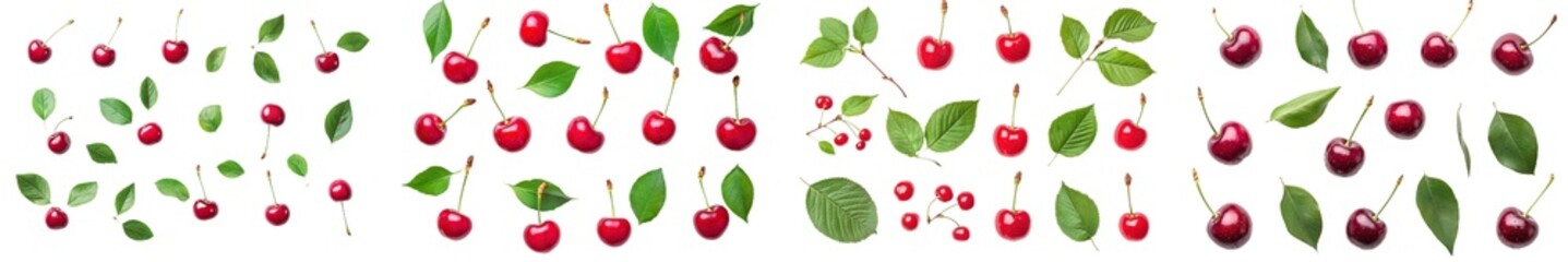 Poster - An isolated cherry on a white background with a full depth of field
