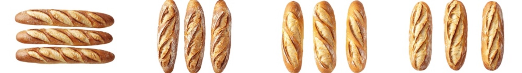 Poster - Full depth of field baguette on white background
