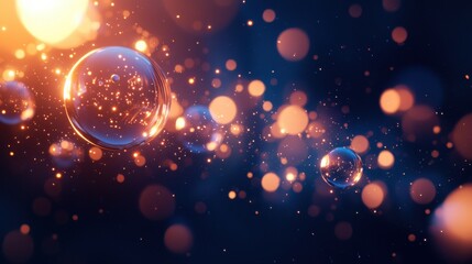 A mesmerizing background featuring colorful bubbles and sparkling lights creating a dreamy atmosphere.