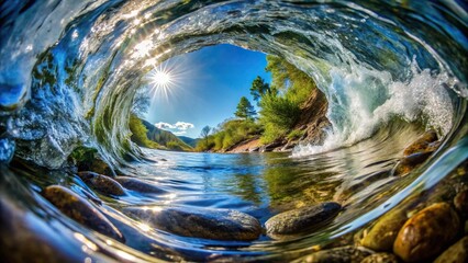 Wall Mural - Closeup of intricate water flow patterns