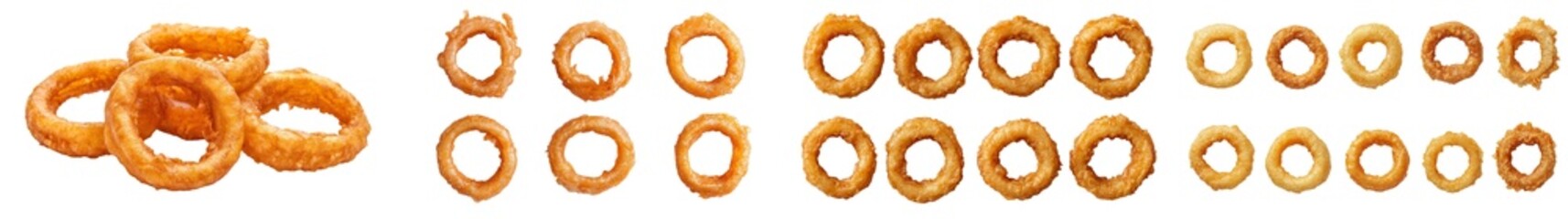 Aufkleber - An onion ring fried in oil, isolated on white background, with full depth of field