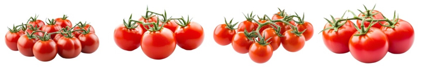 Poster - The tomato is isolated on a white background, clipped with a clipping path, and the depth of field is full.