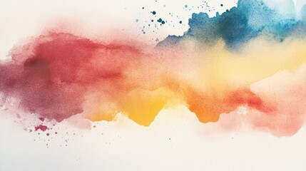 Poster - Abstract Watercolor Background with Shades of Red, Yellow, and Blue