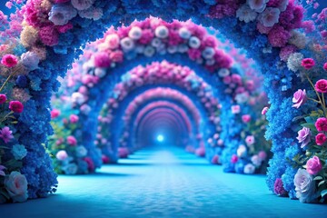 Wall Mural - Colorful background with flower tunnel in macro view