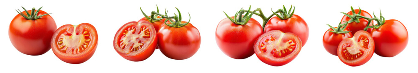 Poster - Cherry tomato, full depth of field, isolated on white