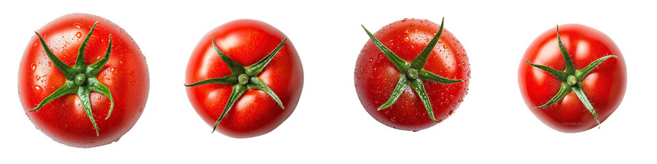 Poster - The tomato is isolated on a white background, with full depth of field