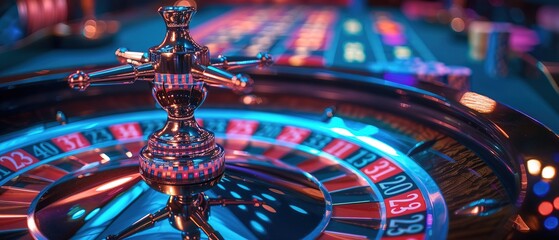 Roulette wheel casino on light illumination