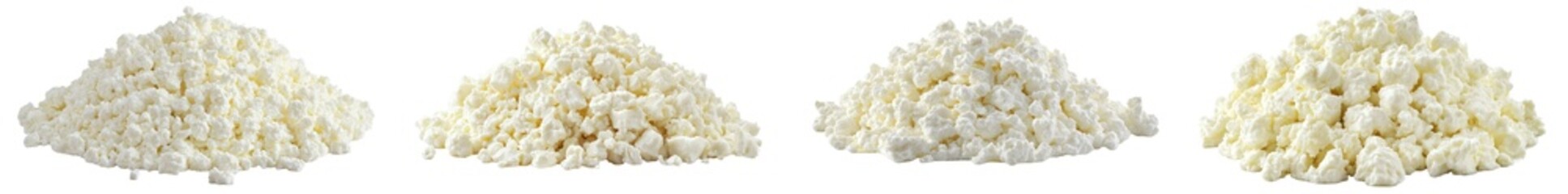 Aufkleber - Full depth of field, white background, cottage cheese, curd