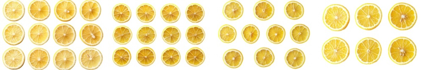 Poster - This image presents an isolated lemon slice with a clipping path, accurate depth of field, and a white background