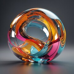 Abstract glass shape, 3d render