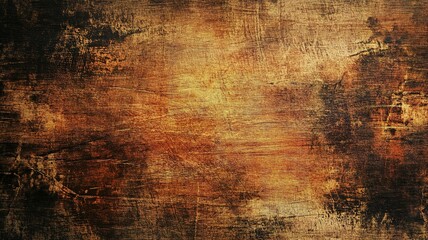 Wall Mural - Distressed Wooden Texture with Brown and Black Hues