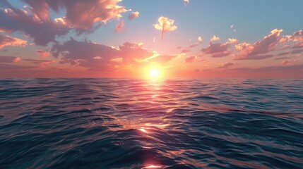 Poster - Breathtaking ocean sunset tranquil beauty captured