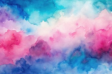 Wall Mural - Forced perspective abstract watercolor with pink and blue pattern