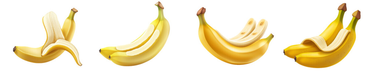 Poster - Isolated banana on white background, full depth of field