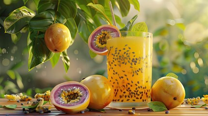 Passion fruit and passion fruit juice