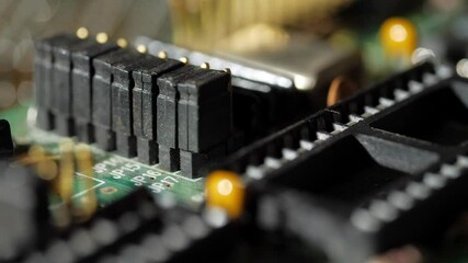 socket on a computer board for installing additional memory or a microchip