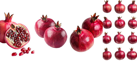 Wall Mural - Isolated pomegranate on white background, full depth of field