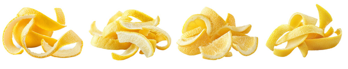 Poster - An isolated lemon peel with a white background and full depth of field, isolated on white