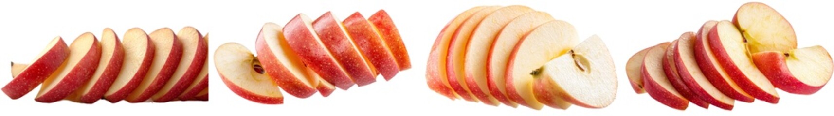 Poster - Isolated half yellow apple slice on white background, full depth of field