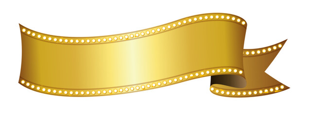 Wall Mural - a ribbon with a flashy design and decorated with lights