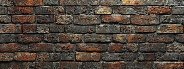 Poster - 3D rendering of an old brick wall background