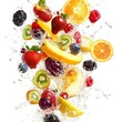 © Manon - Fresh Fruit Splashing in Water Isolated on White Background