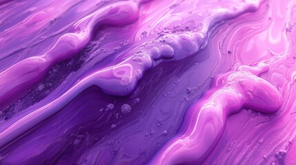 Poster - 3D Rendering of Violet Abstract Graphic Drips and Pink Fluid Ripples with Purple Acrylic Water Brush and Coral Magenta Artistic Flow