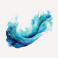 Sticker - Artistic watercolor wave illustration