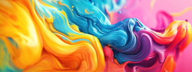 Leinwandbilder - Abstract color paint background in a 3D cartoon rendering focused on design creativity inspiration and art 3D Color series