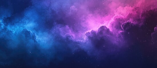 Aufkleber - Dark sky blue and purple nebula watercolor background illustration in 3D cartoon style rendering