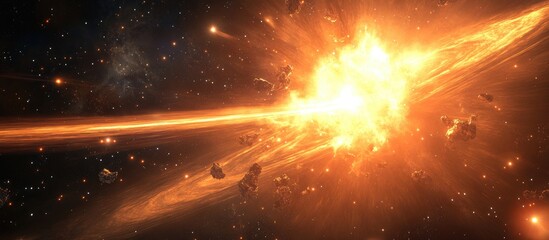 Poster - Space travelling the speed of light in 3D cartoon rendering