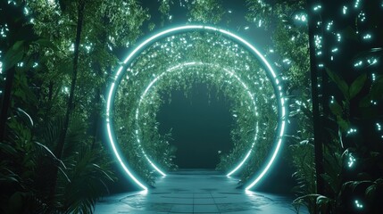 Poster - Illuminated circular backdrop