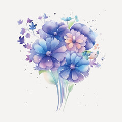 Sticker - Elegant watercolor floral bouquet